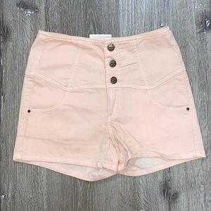 Light peach high waisted shorts